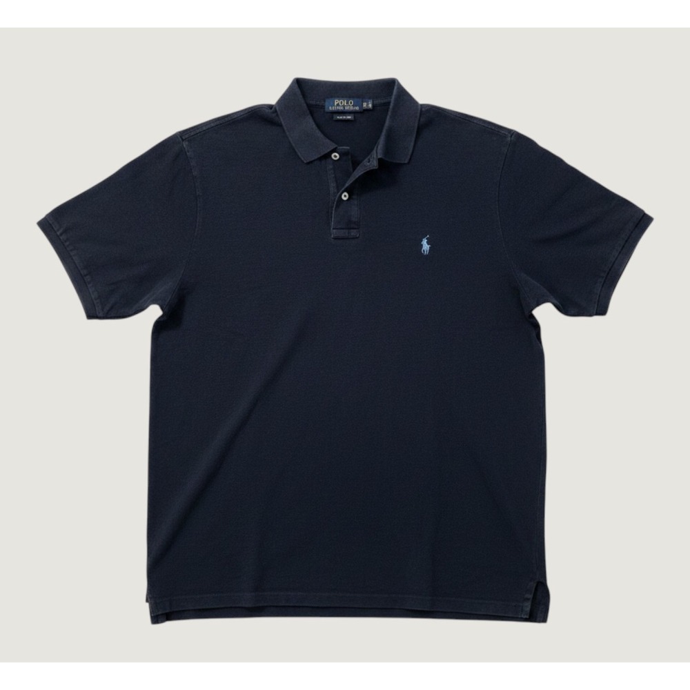 Polo Ralph Lauren XXL Classic Fit Navy Blue Shirt Blue Polo Player Embroidery